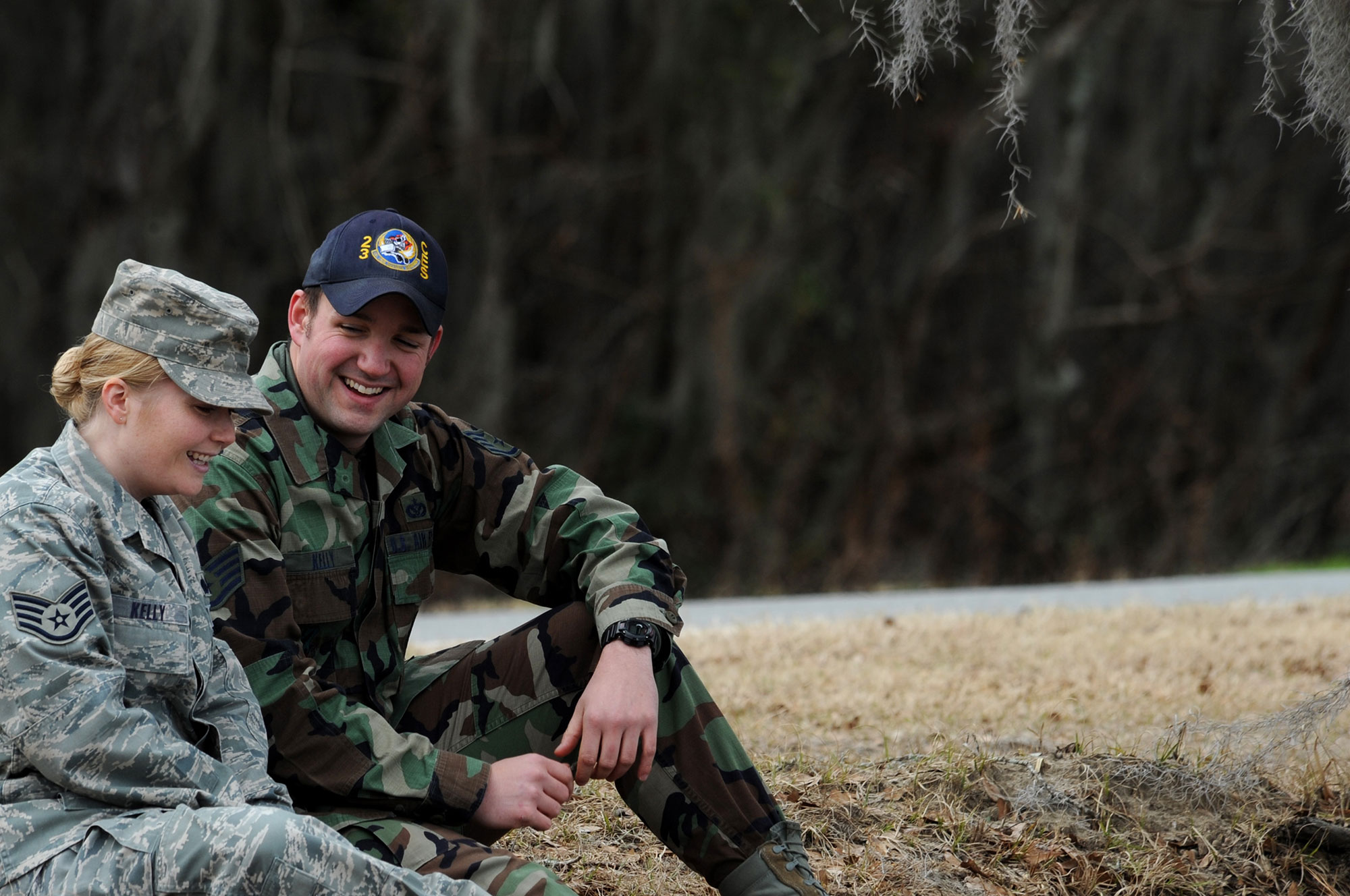 Military couple at their wedding